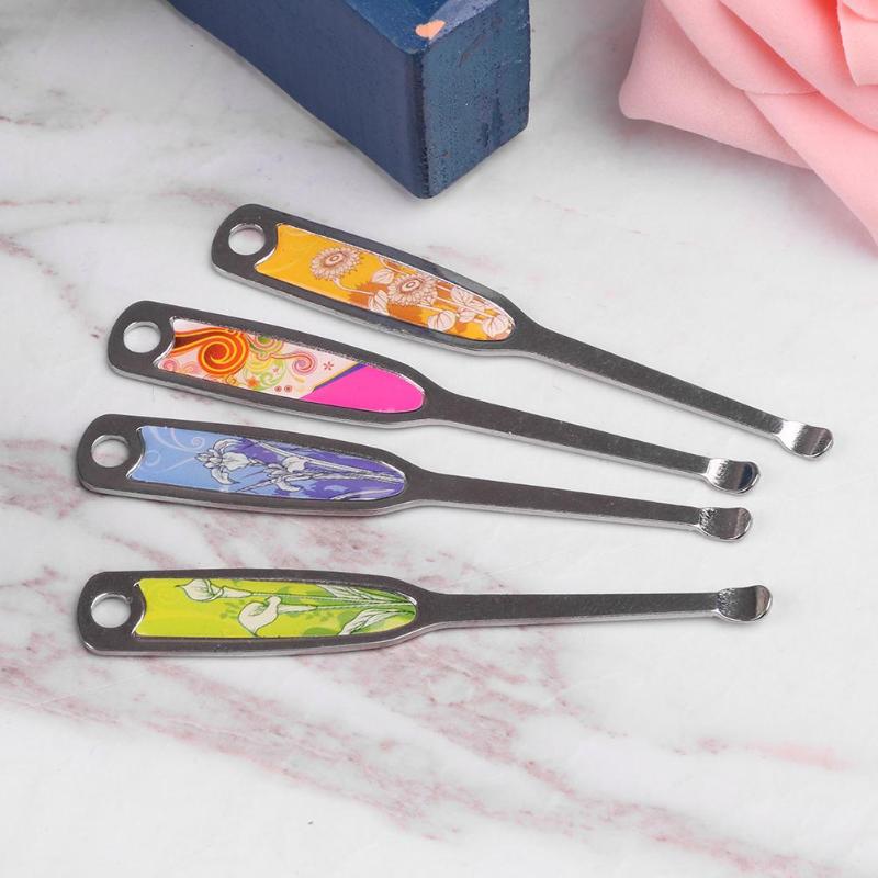 1pc Metalen Earpick Ear Wax Curette Remover Oorreiniger Lepel Earpick Oor Schoonmaken Care Tool Voor Baby Volwassenen willekeurige kleur