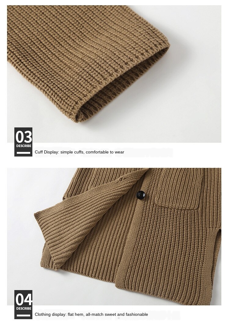 Suéter largo para niños y niñas, abrigo de 10 a 12 años, ropa de otoño, cárdigan grueso de punto para adolescentes