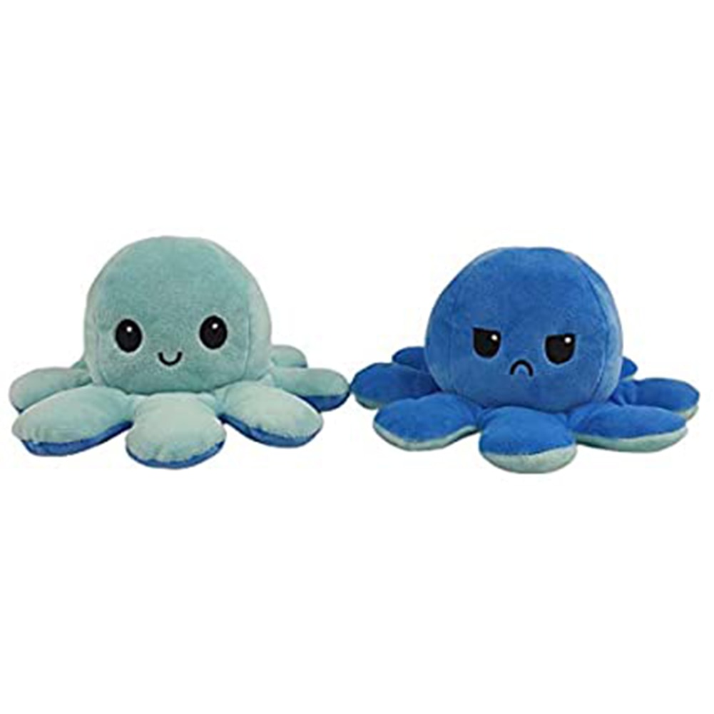 Cute Octopus Plush Toys Double-sided Flip Octopus Soft Reversible Stuffed Octopus for Kids Family Friends SCI8