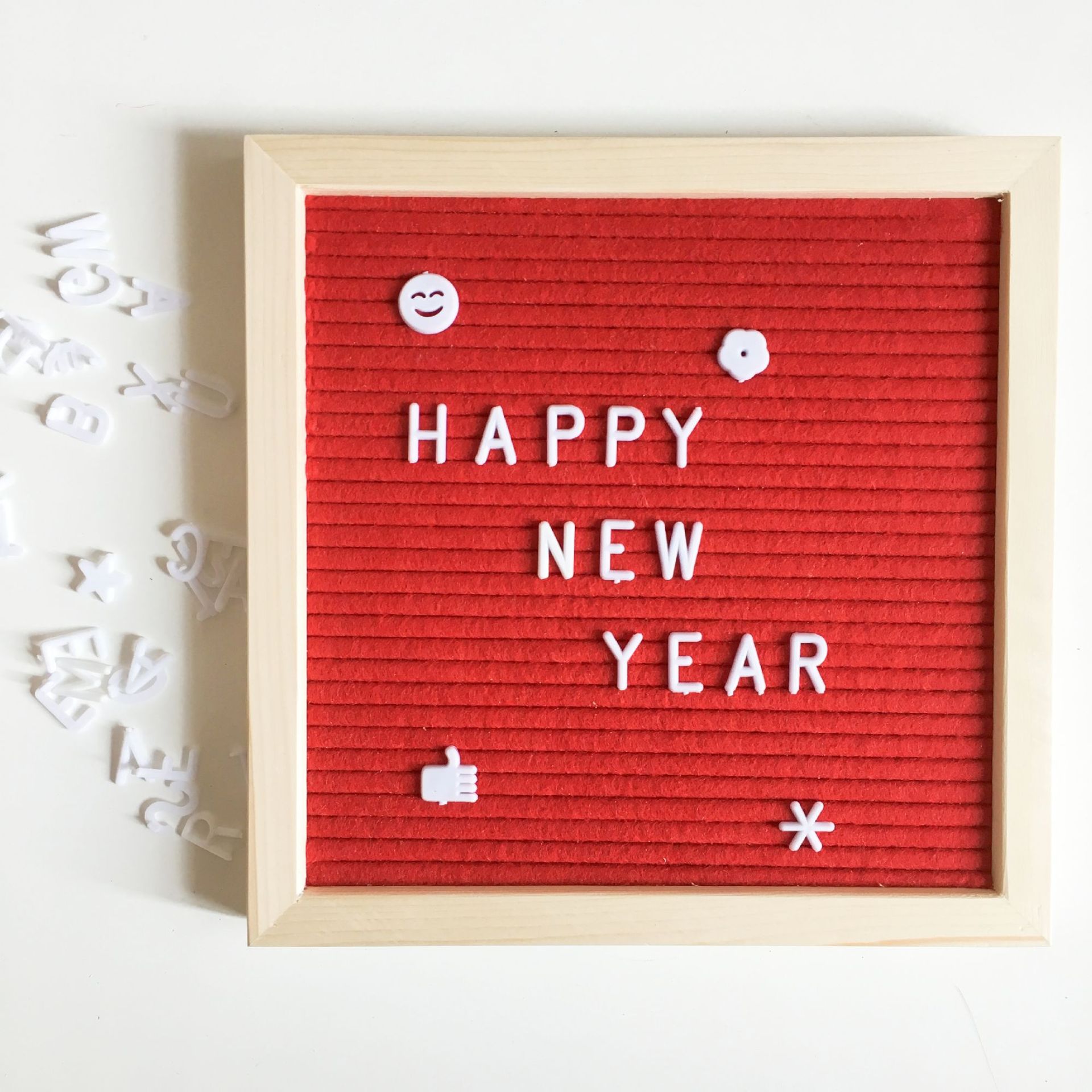 Vilt Brief Board Houten Frame Kantoor Verwisselbare 25X25Cm Boards Symbolen Bericht Cijfers Home: Red