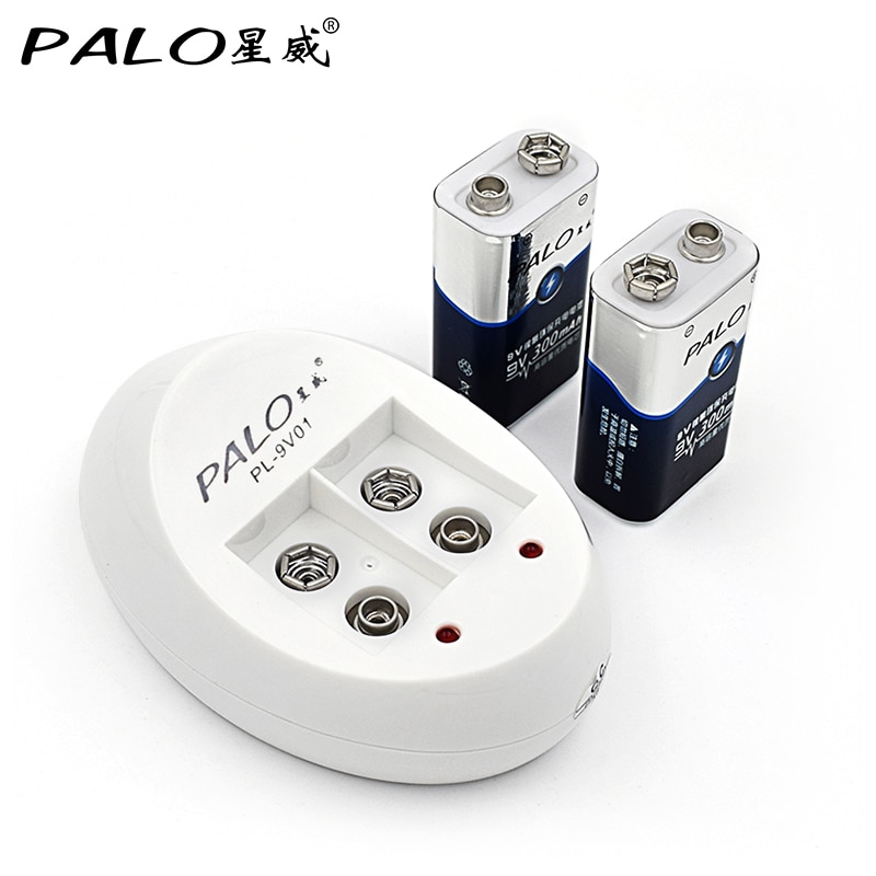 PALO 2 stuks Ni-Mh 9 V Bateria Oplaadbare Batterijen met EU Smart Battery Charger voor 6F22 9 V Oplaadbare batterijen set