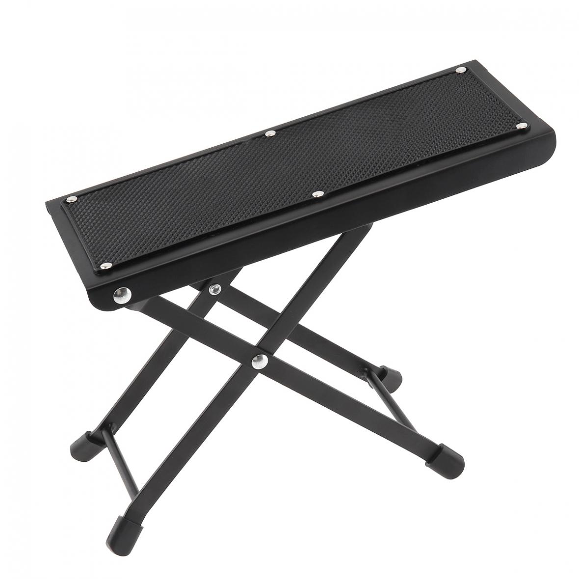 Metal Folding Guitar Footstool Rest Anti-Slip Stand Height Adjustable Foot Rest Stand Footboard for Musical Instrument