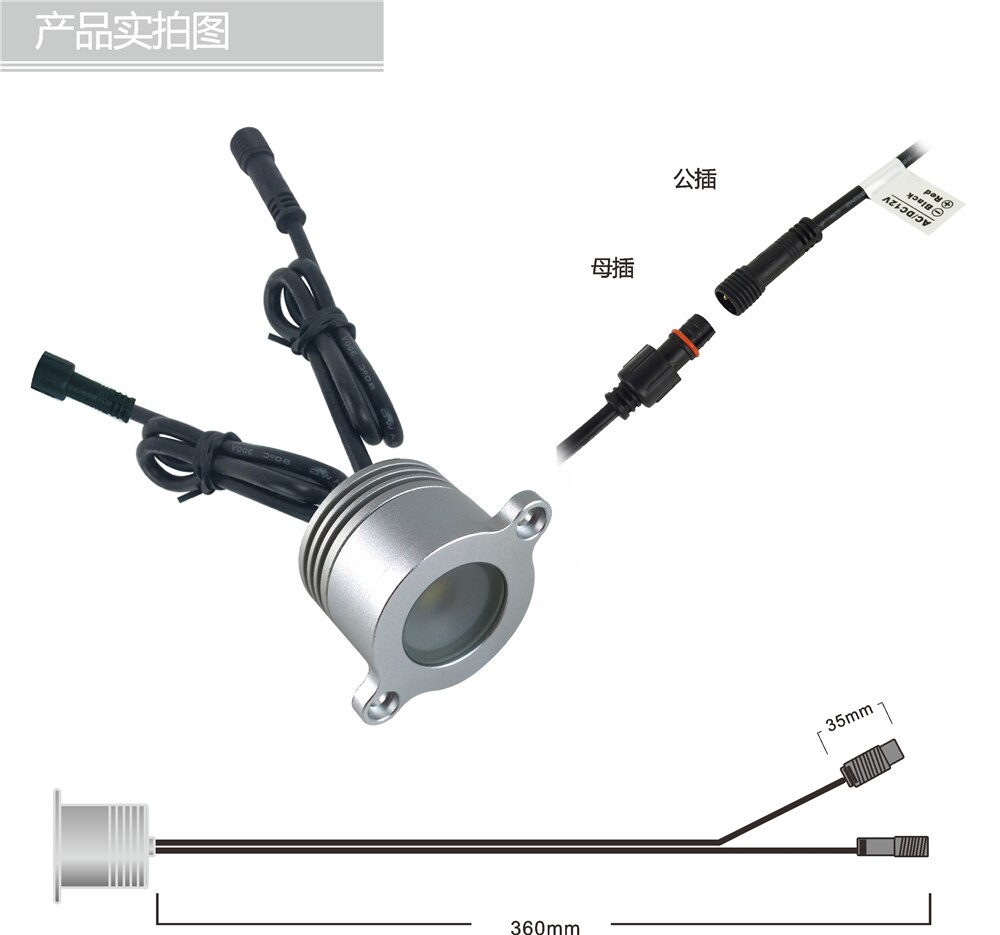 1W LED Rail Lighting IP67 Recessed DownLight 120D Waterproof Handrail Tube Light Landscape Lanmp 4pcs