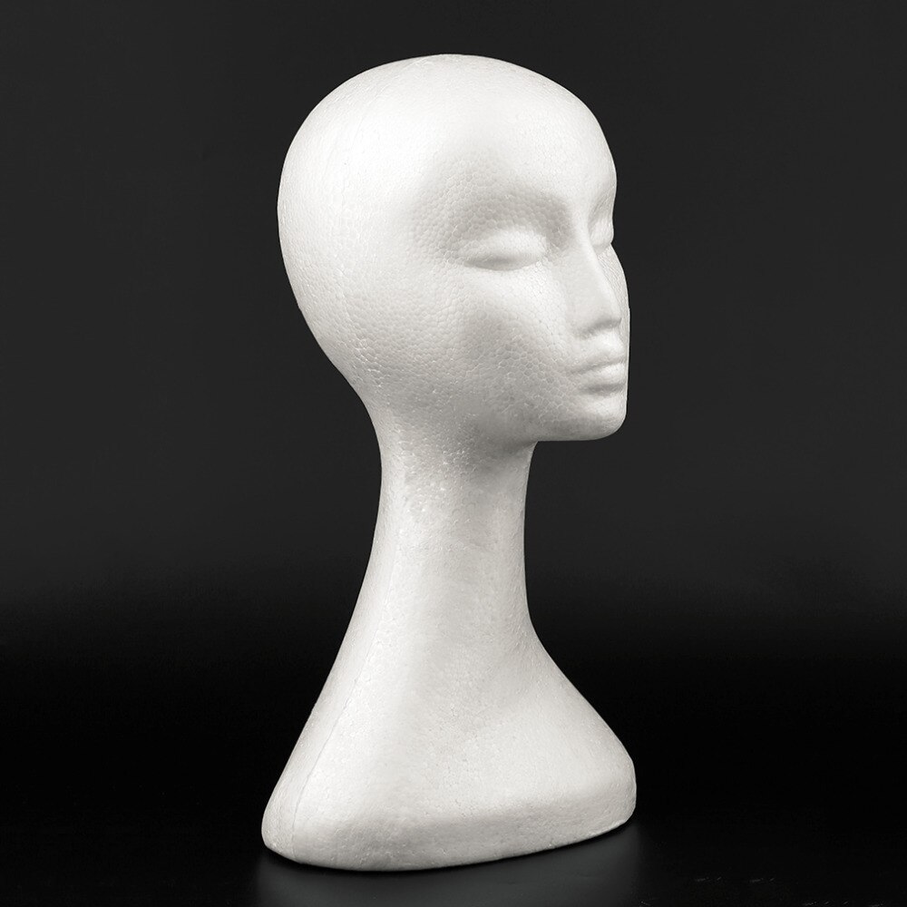 Female Male Mannequin Head White Polystyrene Styrofoam Foam Head Model Stand Wig Hair Hat Headset Display Stand Rack
