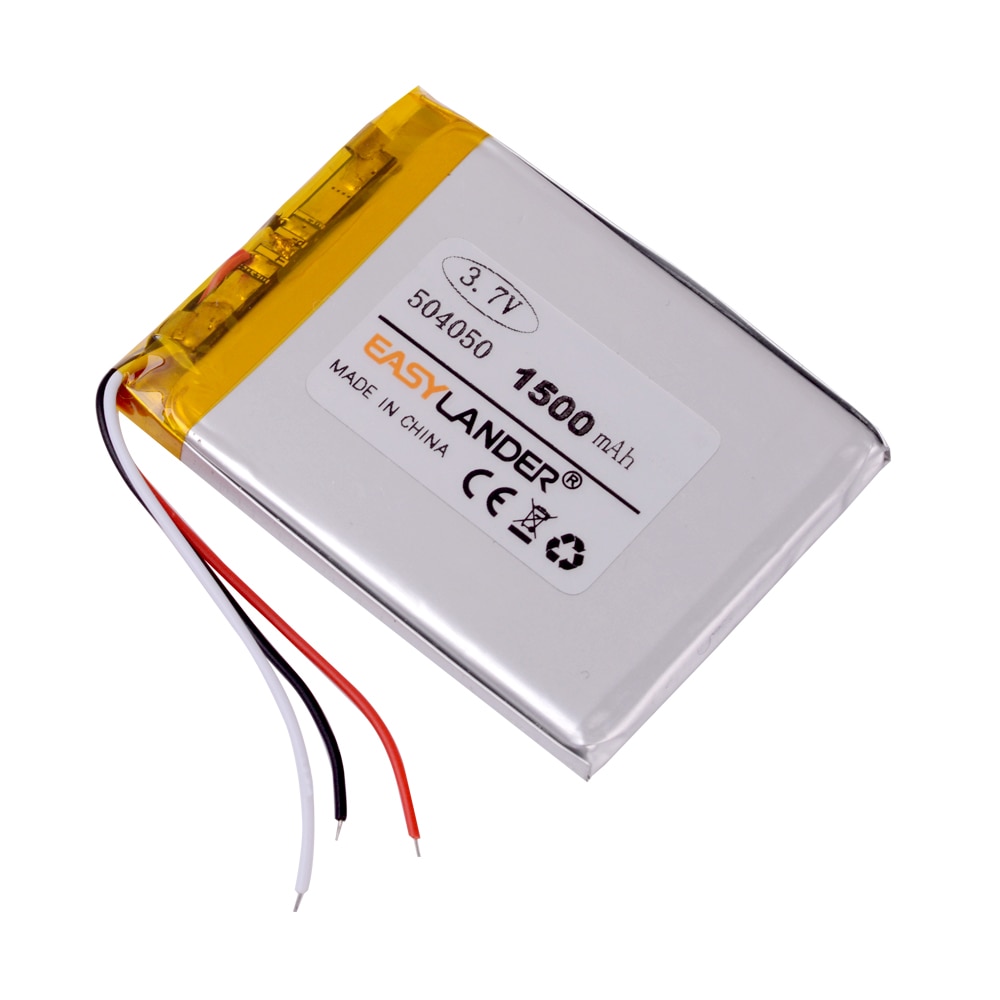 3 líneas 504050 3,7 V 1500MAH (batería de iones de litio de polímero/Li-ion) para reloj inteligente, GPS,mp3,mp4, teléfono móvil, altavoz