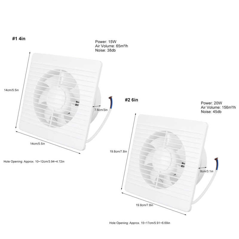 Ventilator Muur Gemonteerde Uitlaat Fan 7-Bladen Ventilator Met Terugslagklep Voor Keuken Badkamer 220V badkamer Ventilatie