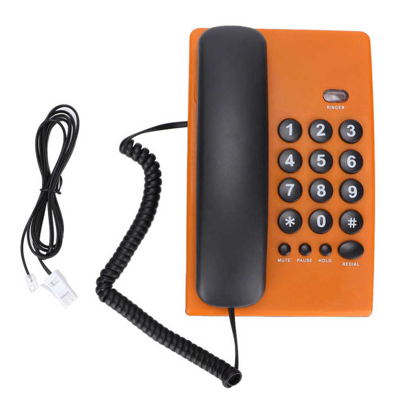 KX-T504 Corded Telephone Wired Landline Phone with Mute Function Double Magnetic Handset for Home Hotel Office just for UK: Orange