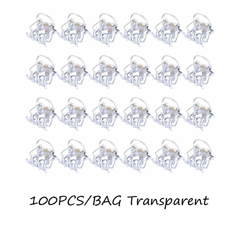 100 stuks 1.5cm/1cm zwart/bruin/transparante mini haarklemmen plastic klemmen klemmen kleine kaak voor meisjes en vrouwen, acc 101: 100 stuks - transparant / 1.5cm(0.59 inch)
