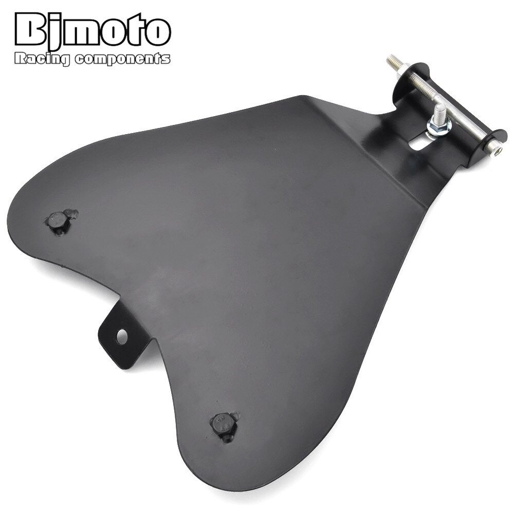 BJMOTO-almohadilla de asiento delgada para Conductor, de cuero negro, Solo con Kits de soporte de montaje para Harley Sportster Bobber Chopper