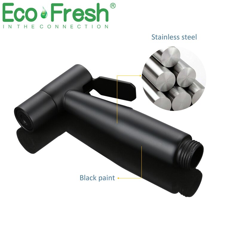 Ecofresh Badkamer Douche Bidet Wc Messing Sproeier Bidets Zwarte Moslim Douche Bidet Kraan Wall Mount Wasmachine Kranen