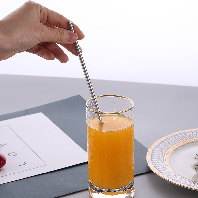 Korean Style Long Handle Mixing Spoon 304 Stainless Steel Wine Coffee Stirring Spoon Stirring Rod HYD88