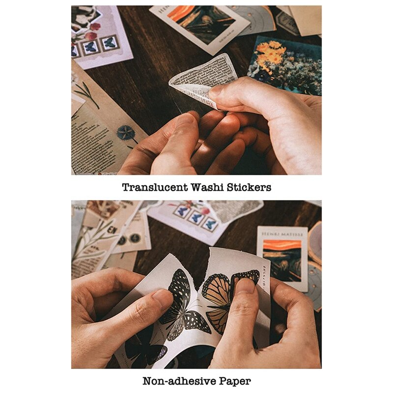 Vintage Scrapbook Supplies Pack (200 Pcs) for Art Journaling Junk Journal Planners DIY Paper Stickers