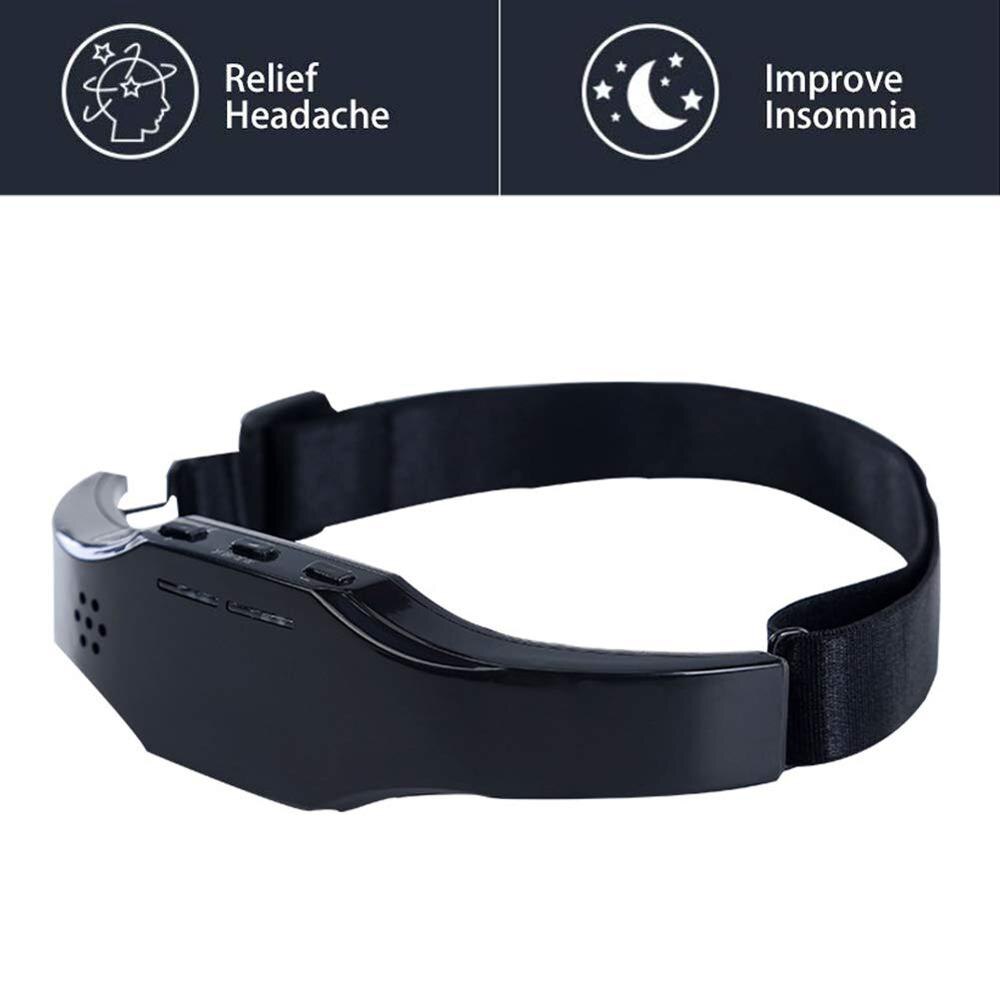 Elektrische Head Massager Slaap Monitor Migraine Relief Massager Slapeloosheid Therapie Release Stress Slaap Therapie Apparaat Slapen Di: Black