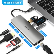 Ventie Thunderbolt 3 Dock Adapter Hub Usb C Naar Hdmi RJ45 Usb 3.0 Audio Video Splitter Voor Macbook Samsung Huawei usb C Adapter