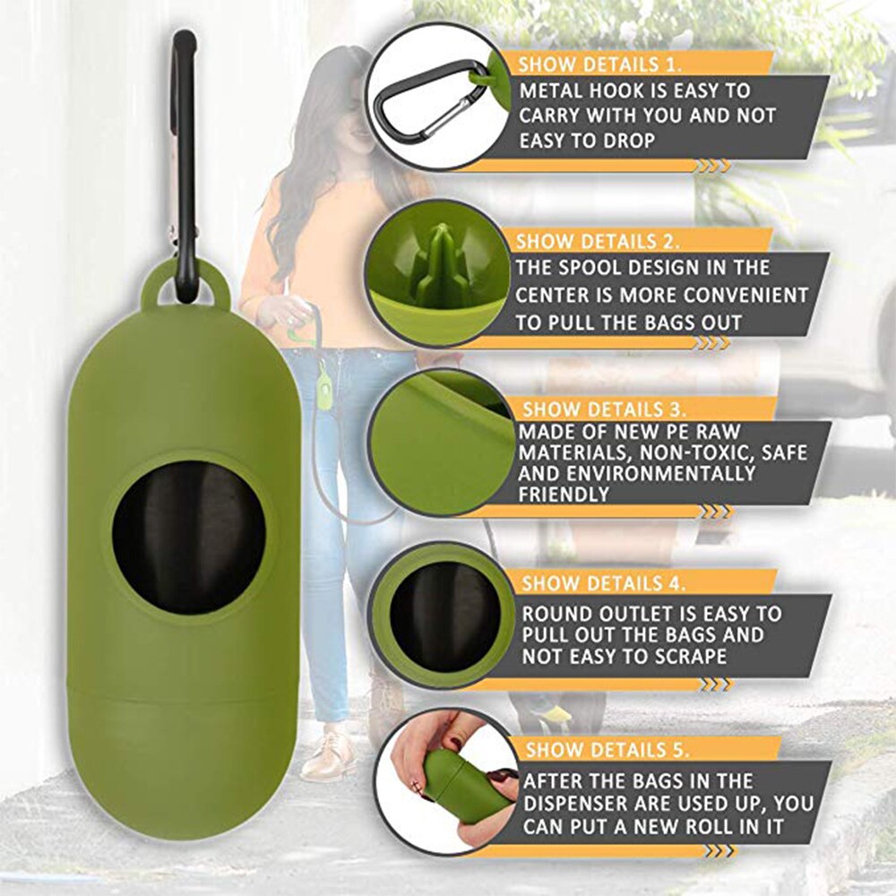 Biologisch Afbreekbare Hondenpoepzakjes - Eco-Vriendelijke Afvalzakjes met Dispenser - Outdoor Drager voor Hond Uitlaatservice