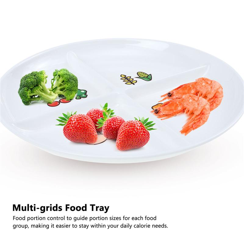 Plato de ración dividido para niños, plato de cocina para reducir la grasa, vajilla de desayuno, subplato cuantitativo para pérdida de peso, 1 ud.