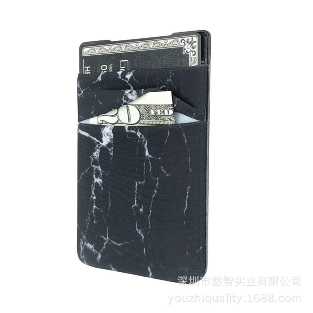 Elastic Mobile Phone Wallet Credit ID Card Holder Adhesive Pocket Sticker Lycra Pocket Card Holder Universal Cellphone Accessory: Black