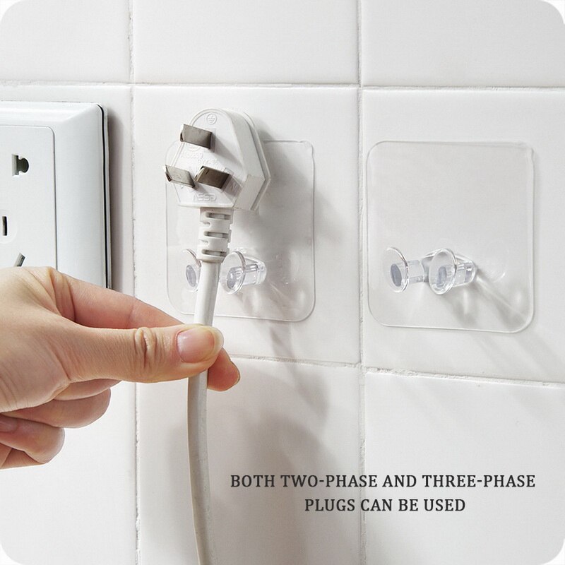 Plastic Transparent Paste Strong Paste sticker Hook For Home Bathroom kitchen Key Towel Hanger Holder