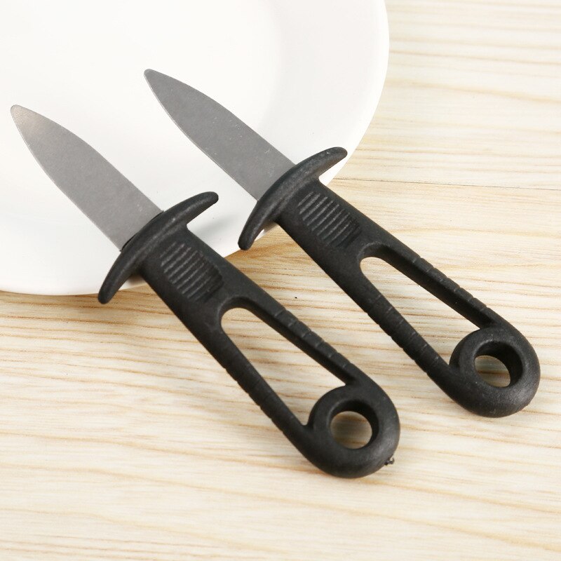 1pc Portable Stainless Steel Seafood scallop pry knife with wooden handle Oyster knives Sharp-edged Shucker Shell Seafood Opener: 2pcs