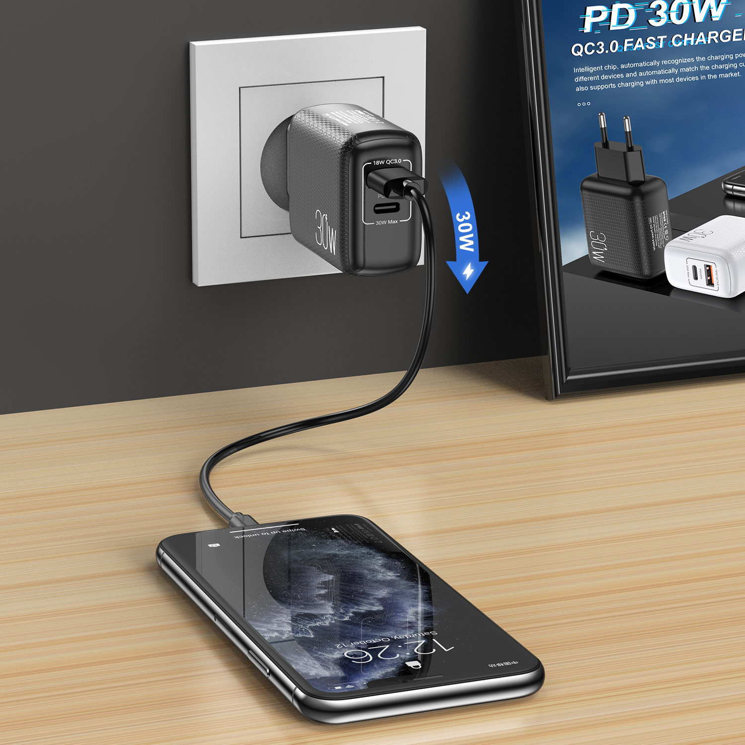 Pikalataus 3.0 qc pd 30w laturi  pd3.0 qc3.0 usb tyypin c pikalaturi iphone 12 pro max xiaomi samsung puhelimen pd laturi