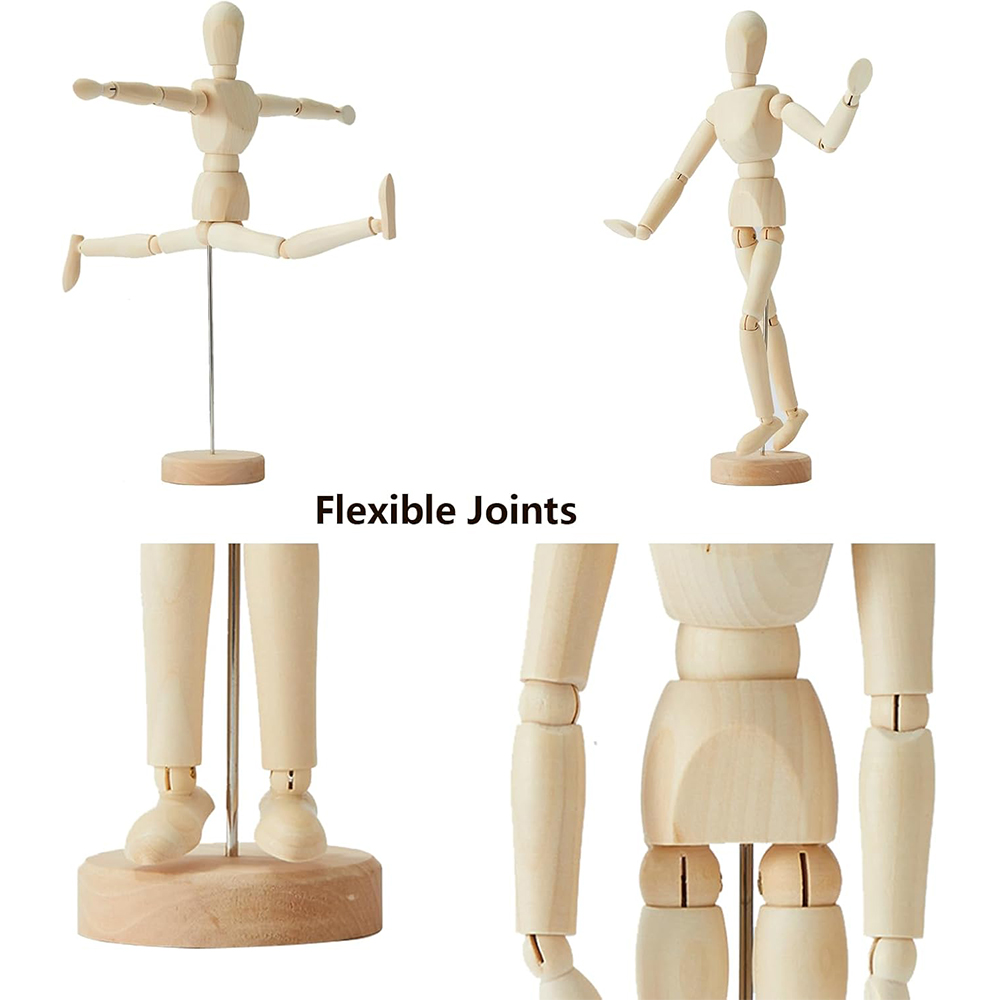 8/12 ''Artystyczny drewniany manekin z przegubami Idealny robić dekoracji wnętrz / rysowania ludzkiej postaci