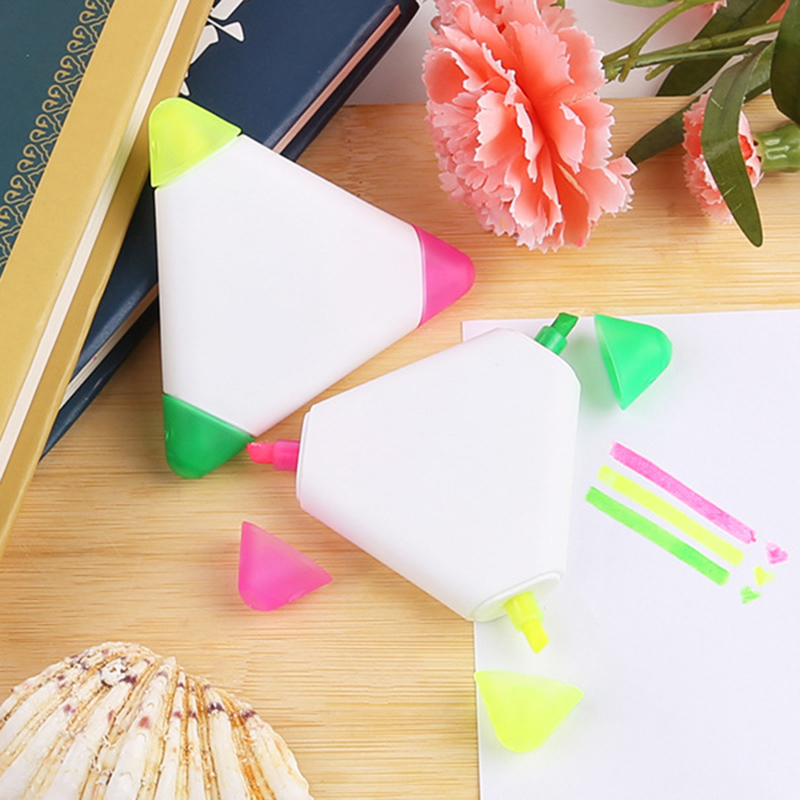 Highligter Markers Triangle Polygon Highlighters Pen Japanese Stationery Multicolor Marke Pen School 1pc