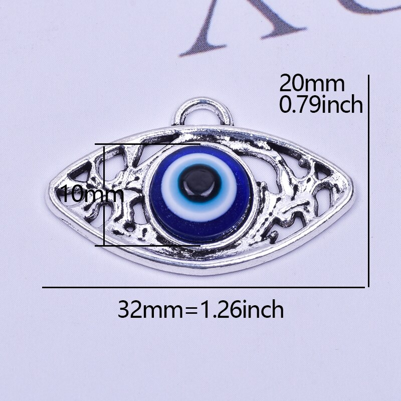 5Pcs/lot Bohemia Hand of Fatima Hamsa Charms Turkish Evil Eye Pendant for Women Necklace Earring DIY Jewelry Accessories: 24322