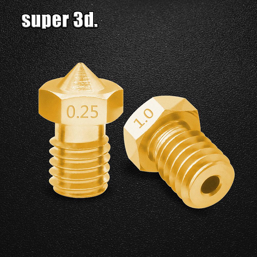 5 teile/los V5 V6 Düse 0,2/0.25/0.3/0.4/0.5/0.6/0.8/1,0 teil Kupfer 1,75mm Filament M6 Gewinde Durcheinander 3D Drucker Teile