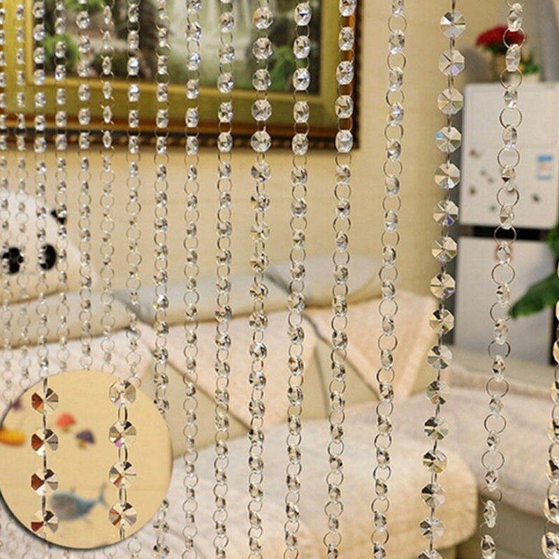 Krystal glas perle gardin snor kvast luksus soveværelse cafe vinduesdør hjem indretning gennemsigtig glas ornament