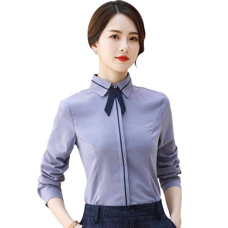 Women shirt Slim autumn Long sleeve OL Formal Business Blouses & Shirts Woman6213