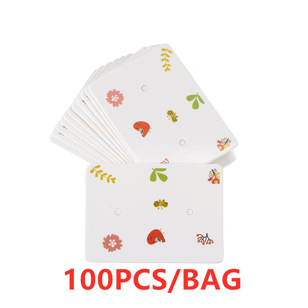 100Pcs/Lot Earrings Display Cards Cardboard Earring Packaging Hang Tag Card Ear Studs Paper Card for Jewelry Accessories: 16