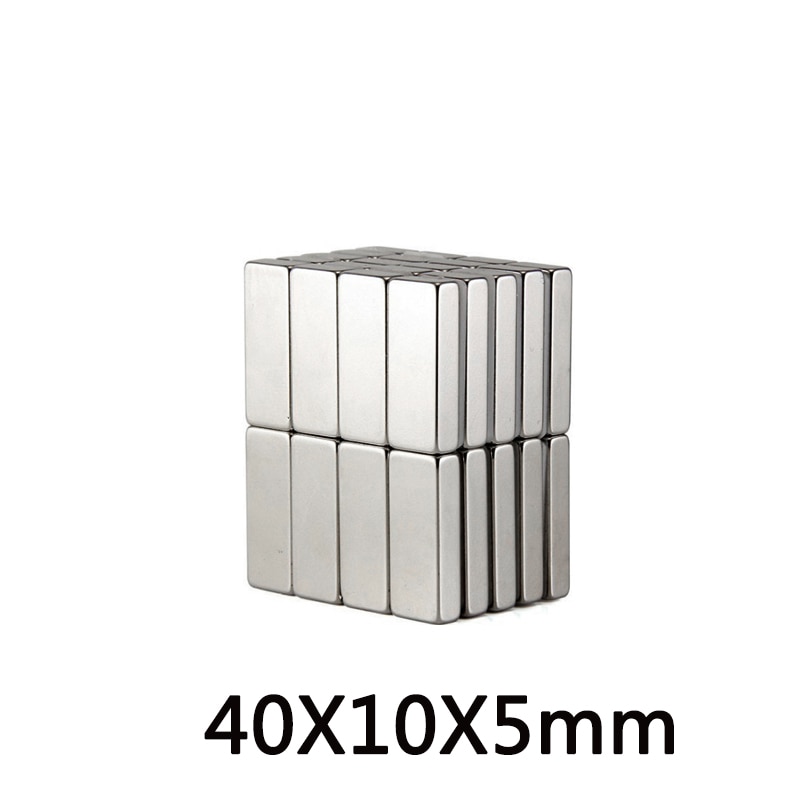 2 ~ 100 Stuks 40X10X5 Mm Sterke Vel Zeldzame Aarde Magneet Ndfeb Grote Rechthoekige Neodymium Magneten 40X10X5 Mm N35 Magnetische 40*10*5 Mm