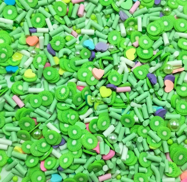 50G Veelkleurige Polymeer Klei Fruit Plakjes Klei Sprinkles Voor Craft Diy Maken Plastic Klei Modder Kralen Slime Accessoires: kiwi