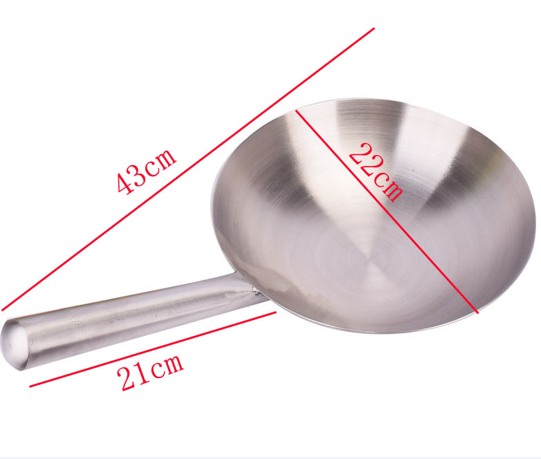 Dicken Großen topf pfannen edelstahl küchenchef Kochen wok große suppe löffel Küche braten topf shell Restaurant griff löffel Eisen: 22cm