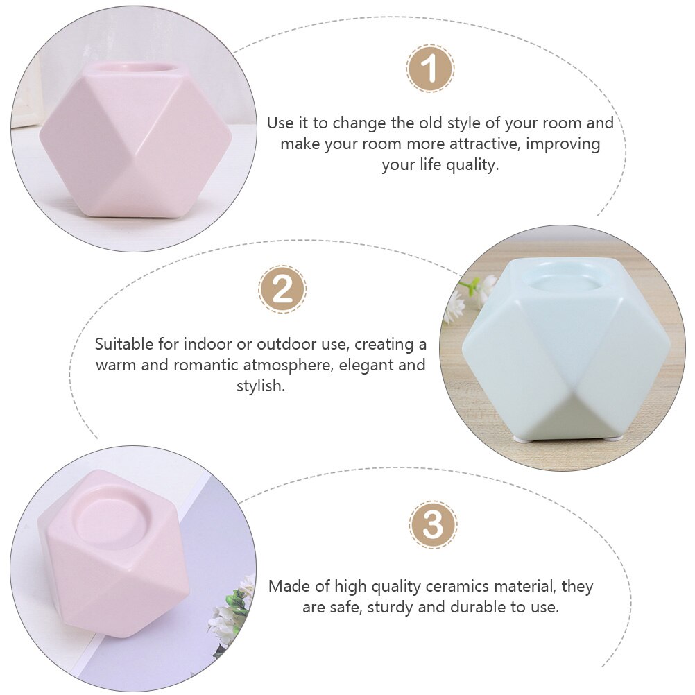 2Pcs Kandelaars Hittebestendig Duurzaam Keramiek Ornamenten Kaars Staat Kandelaar Decors Voor Kantoor Huishoudelijke Winkel