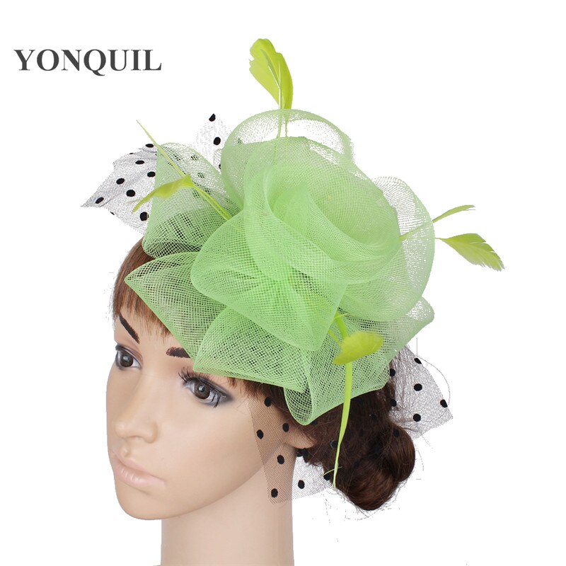 Women Headpiece Multiple Color Crinoline Material Fascinator Headwear Colorful Mesh Show Headpiece Cocktail Hat MYQ039
