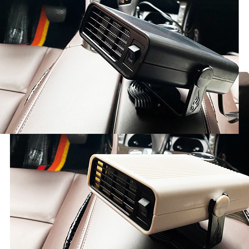 12V/24V Car Heater 500W Portable 360 Degree Adjustable Electric Heater Cooling Fan Air Purifier Windscreen Defogging Defroster