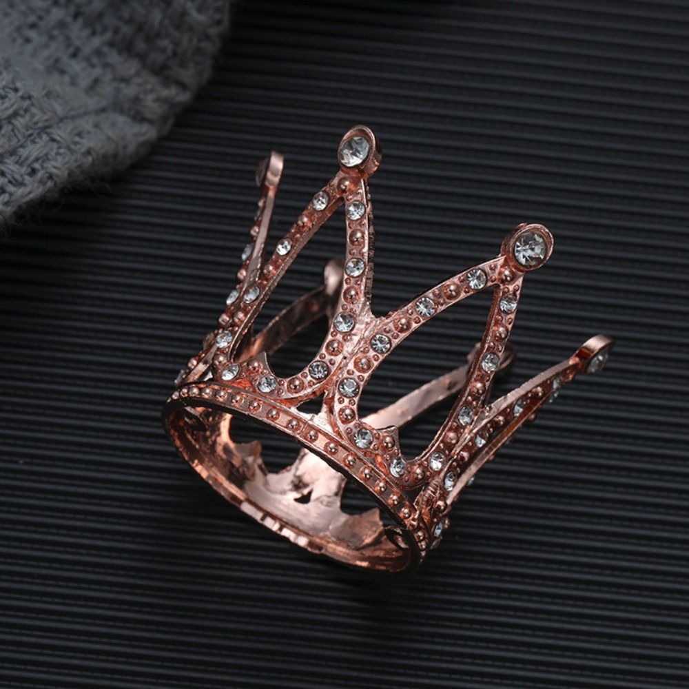 Party Supplies Metal Mini Crown Cake Topper Romantic Heart Crystal Rhinestone Tiara Cute DIY Cake Decoration Wedding: Olive