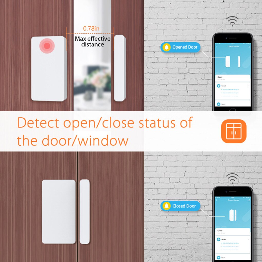 Tuya Zigbee Smart Deur Sensor Woonkamer Draadloze Batterij Aangedreven Gesloten Open Detector Afstandsbediening Kantoor Alarm