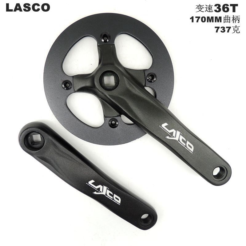 42T 36T 152mm 36T 170mmRoad Folding Bike Fixed Gear Bike Crankset Single Speed Chainring Aluminum Alloy Crank Set Square hole: 36 Black 170mm