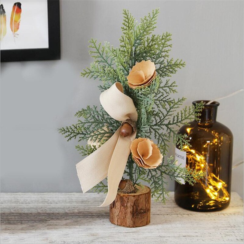 1 unidad, Mini Escritorio, pino Artificial de Navidad, árbol con hojas, decoración para el hogar, ornamento de plantas en macetas