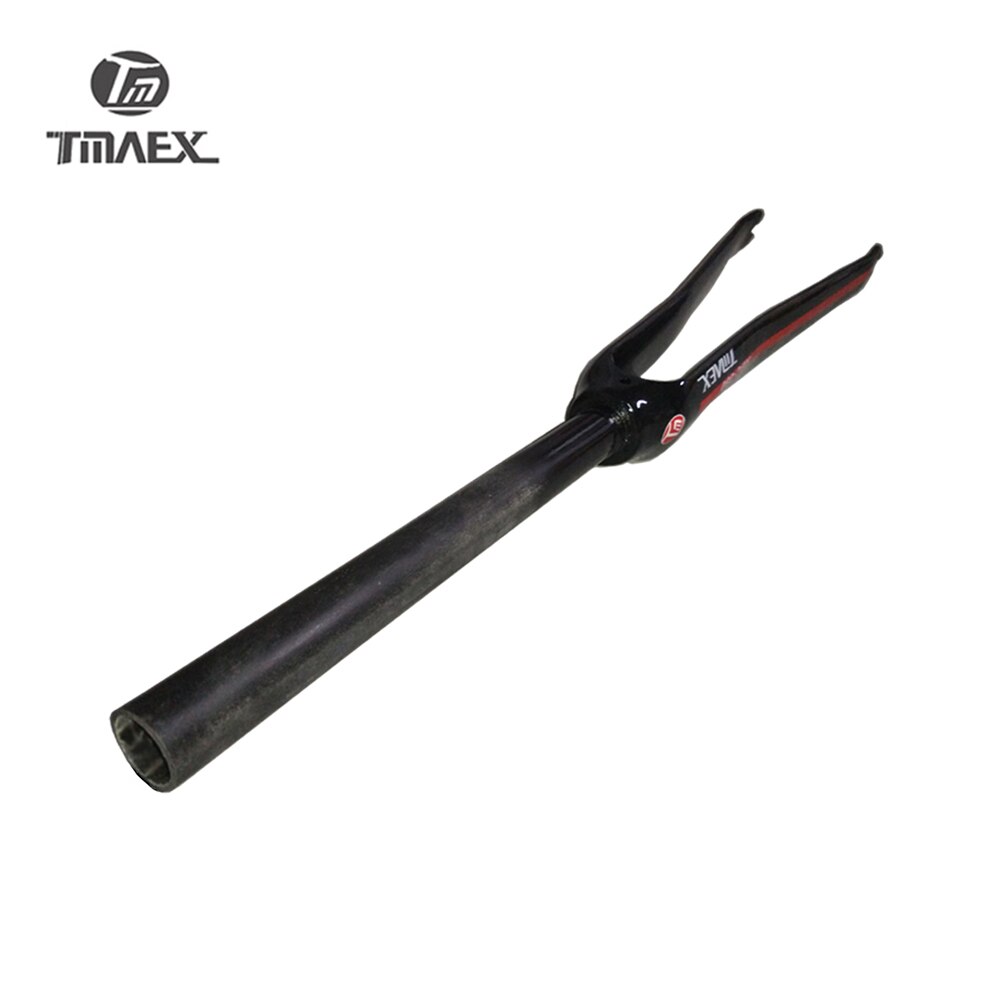 Tmaex-full carbon landevejscykel forgaffel 1-1/8 in 28.6mm cykeldele kun 360g superlette cykelgafler fastgaffel rød
