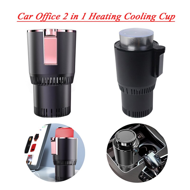 12V Car Office 2 in 1 Heating Cooling Cup Warmer Cooler Cup Smart Digital Display Mug Drinks Holders