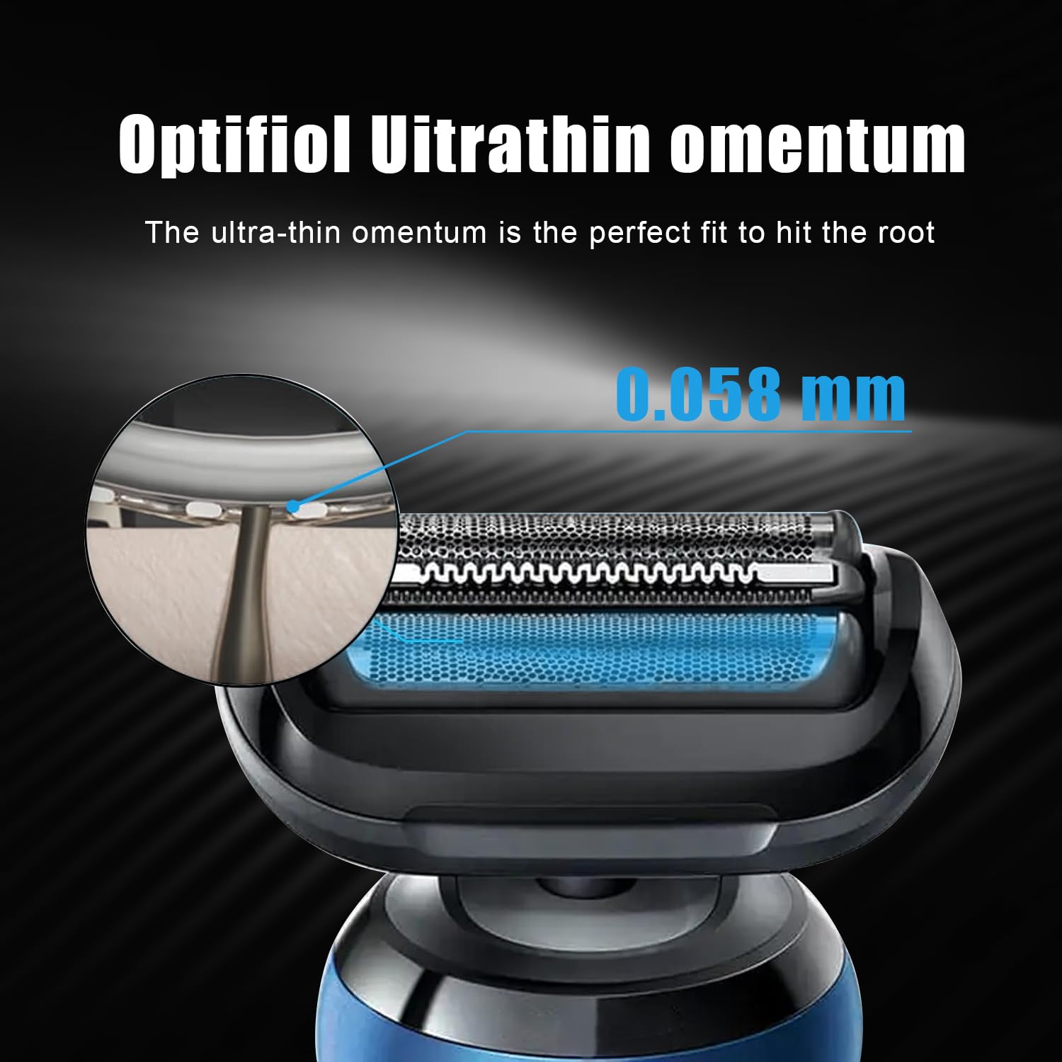 53B-serie 5/6 vervangende kop compatibel met Braun elektrisch scheerapparaat scheerapparaat 5018s, 5020s, 5031s, 5050cs, 6020s, 6072cc, zwart