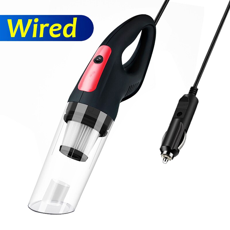Wire/Wireless Vacuum Cleaner Handheld Auto Interior Rechargeable Cordless Dust Manual Vacuum Cleaner for Home: Wired Style