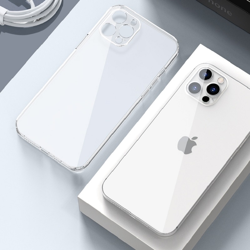 HTMOTXY Transparent Silicone Case For iPhone 11 Lens Protective Case For iPhone 6 7 8 Plus X XS XR XS Max 11 12 Pro Max 12 Mini