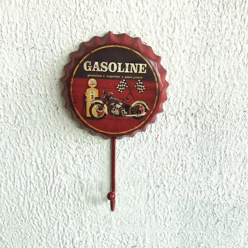 Ganchos de pared para cafetería, gancho decorativo para decoración de Bar, botella de cerveza Retro, colgador de hierro para colgar abrigos, accesorios bonitos para decoración del hogar y Bar: Multicolor