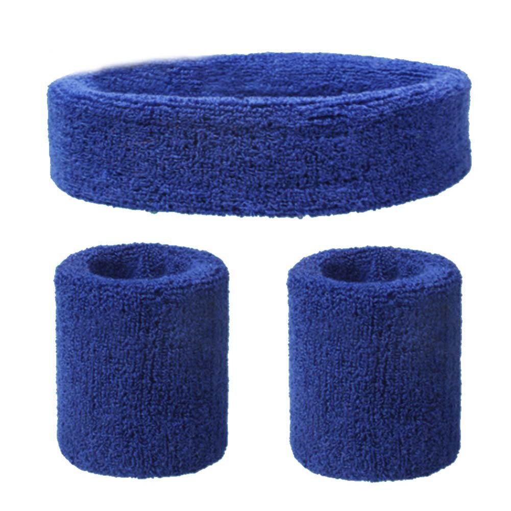 Zweetband Hoofdband Fitness Unisex Crossfit Sport Polsband Hoofd Bands Armbanden Voor Mannen Vrouwen Haarband Pols Polsbandjes: Royal Blue