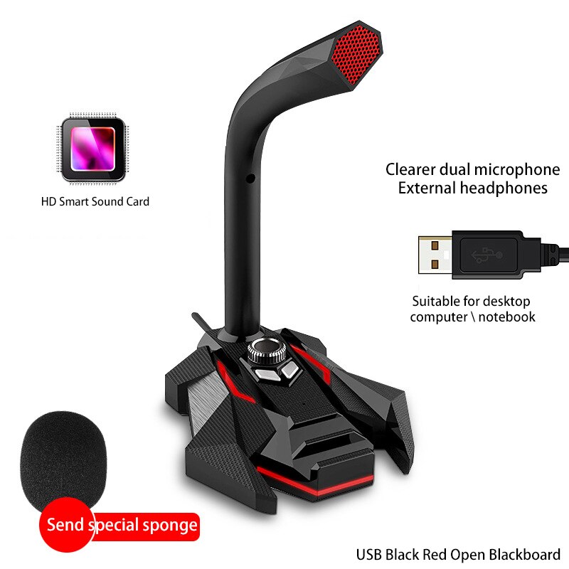 Freely Adjustable Desktop Microphone Karaoke Recording Desktop Microphone One-Click Volume Adjustment For PC Laptop