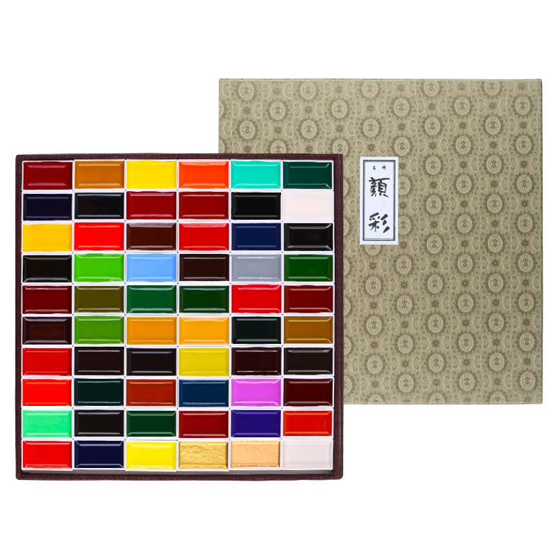 1 Set Japan Sakura Gunstige Effen Aquarel Pigmant 60/48/35/24/18/12/8/6 Kleuren Professionele Hoge Parel/Fluorescerende Kleur